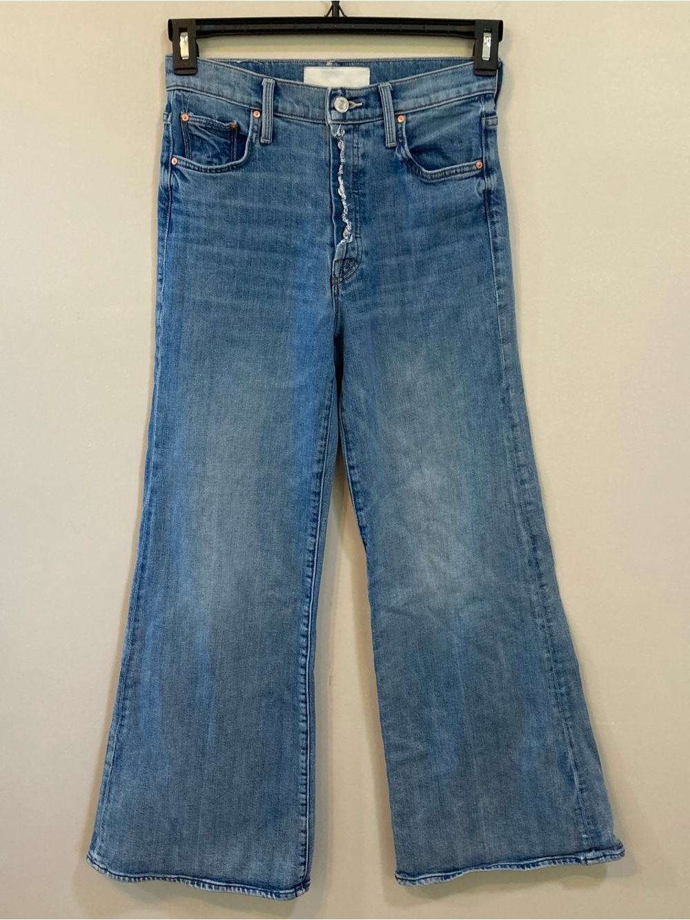 MOTHER The Fly Cut Tomcat Roller Jeans Sz 27 Crashing Wash Wide Leg Womens
